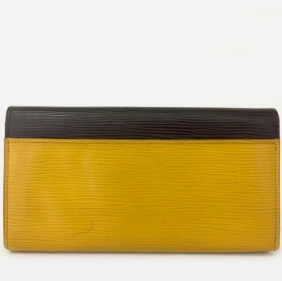 AUTHENTIC LOUIS VUITTON EPI PORTE FEIULLE SARAH BICOLOR LONG BIFOLD WALLET/D1447